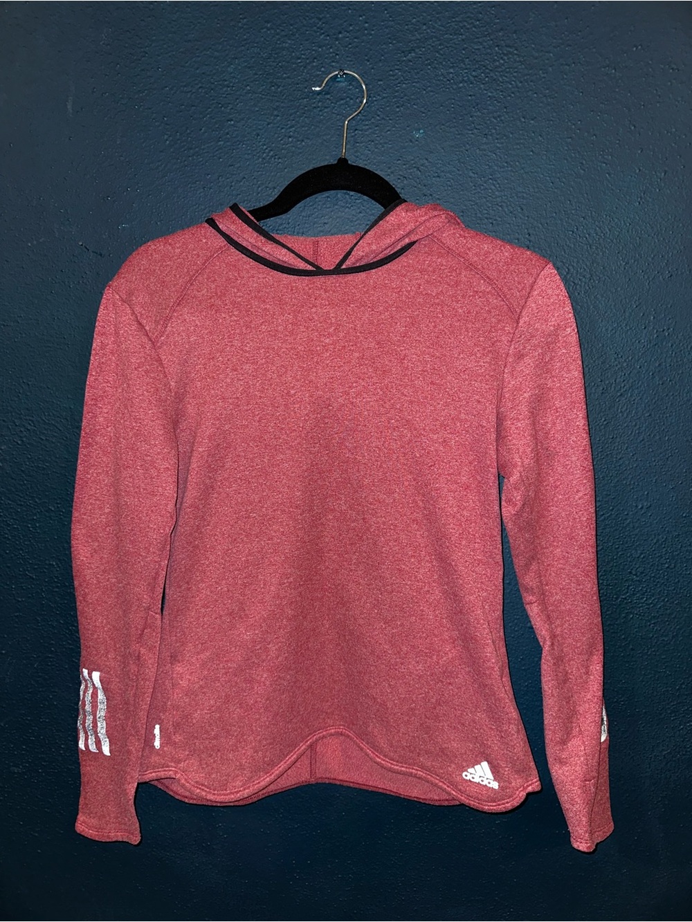 Adidas Women's Heathered Red Athletic Hoodie-Size S
